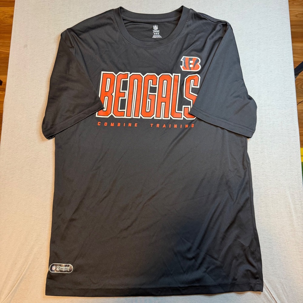NFL Team Apparel Cincinnati Bengals Combine Training Shirt Mens Medium Black